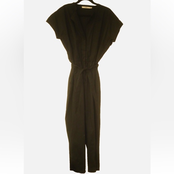 JustFab Pants - 🦓 JustFab Black Button Front Cap Sleeve Women's Jumpsuit XXL 14 16 18